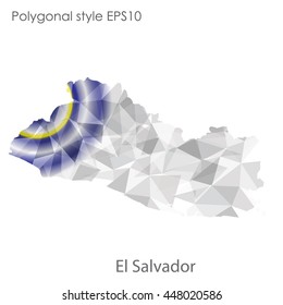El Salvador map in geometric polygonal style.Abstract gems triangle,modern design background. Vector illustration EPS10