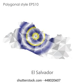 El Salvador map in geometric polygonal style.Abstract gems triangle,modern design background. Vector illustration EPS10