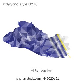 El Salvador map in geometric polygonal style.Abstract gems triangle,modern design background. Vector illustration EPS10