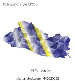 El Salvador map in geometric polygonal style.Abstract gems triangle,modern design background. Vector illustration EPS10