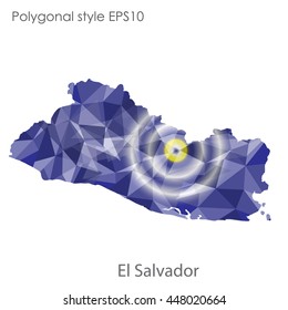 El Salvador map in geometric polygonal style.Abstract gems triangle,modern design background. Vector illustration EPS10