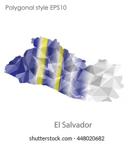 El Salvador map in geometric polygonal style.Abstract gems triangle,modern design background. Vector illustration EPS10
