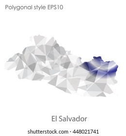 El Salvador map in geometric polygonal style.Abstract gems triangle,modern design background. Vector illustration EPS10