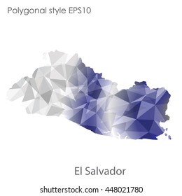 El Salvador map in geometric polygonal style.Abstract gems triangle,modern design background. Vector illustration EPS10