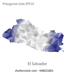 El Salvador map in geometric polygonal style.Abstract gems triangle,modern design background. Vector illustration EPS10