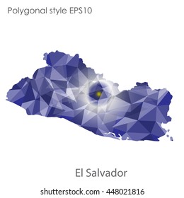 El Salvador map in geometric polygonal style.Abstract gems triangle,modern design background. Vector illustration EPS10