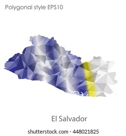 El Salvador map in geometric polygonal style.Abstract gems triangle,modern design background. Vector illustration EPS10