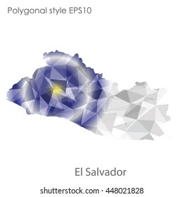 El Salvador map in geometric polygonal style.Abstract gems triangle,modern design background. Vector illustration EPS10