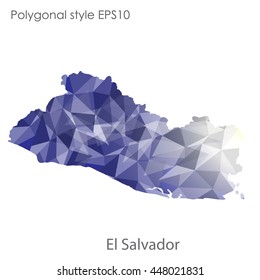El Salvador map in geometric polygonal style.Abstract gems triangle,modern design background. Vector illustration EPS10
