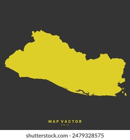 El Salvador map golden yellow color High Detailed on gray background. Abstract design vector illustration eps 10