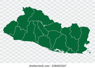 El Salvador Mapa de color verde en archivos de calidad de fondo blanco Png