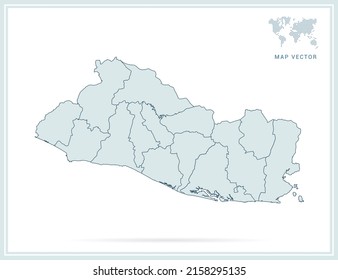El Salvador map green vector on white background.