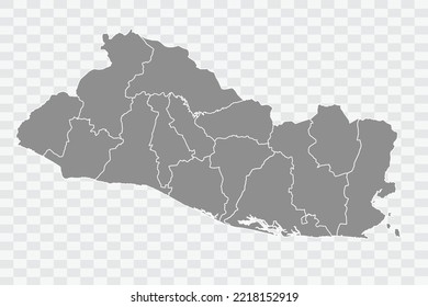 El Salvador Map grey Color on White Background  Png