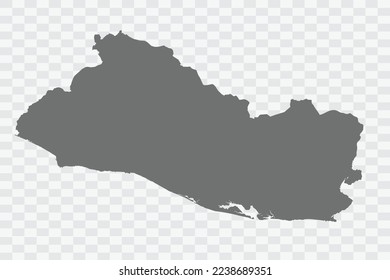 El Salvador Map grey Color on White no demarcation line Background  Png