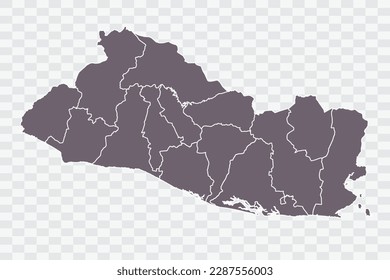 El Salvador Map Grey Color on White Background quality files Png
