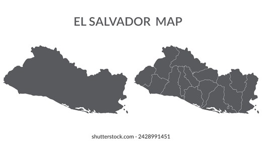 El Salvador map. Map of El Salvador in grey set