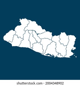 El Salvador map High Detailed on green background. white color . Abstract design vector illustration eps 10
