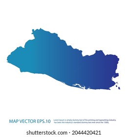 El Salvador map , infographic style , blue gradient color , on white background with Map World. Wire frame 3D mesh ,