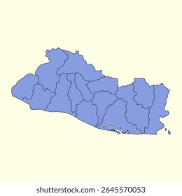 El Salvador map isolated on white background. El Salvador outline map. Simple icon design. Vector illustration