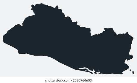 El Salvador map. Just a simple border map. Shape of the country. Flat blank El Salvador outline. Vector boundary illustration.