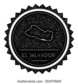 El Salvador Map Label with Retro Vintage Styled Design. Hipster grungy insignia vector illustration