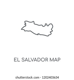 El Salvador map linear icon. El Salvador map concept stroke symbol design. Thin graphic elements vector illustration, outline pattern on a white background, eps 10.