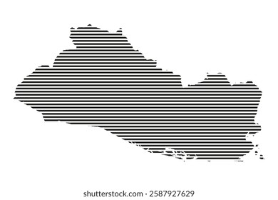 El Salvador map with lined pattern vector illustration