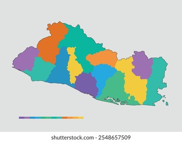 el salvador map mapa 
stylized estilizado color vector vetor