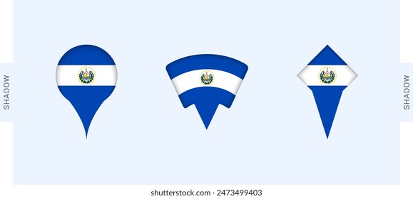 El Salvador Map Markers Set. Perfect for projects related to El Salvador, travel, geography, and international representation. Vector collection.