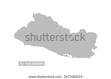 El Salvador map - Minimal Flat Vector Illustration in Black and Gray, Isolated on White Background, Ideal for Infographics, Educational Use, Reports, and Presentations.