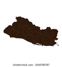 El Salvador map on white background vector.