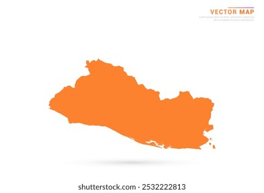 El Salvador Map - Orange abstract style isolated on white background vector.