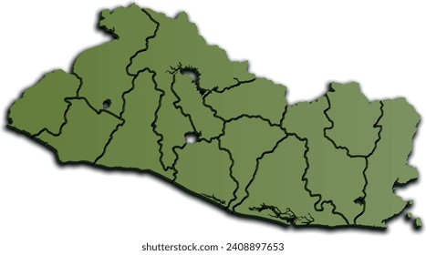 EL SALVADOR MAP PROVINCES AND DEPARTMENTS