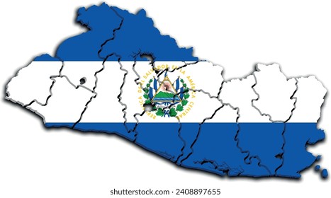 EL SALVADOR MAP PROVINCES AND DEPARTMENTS