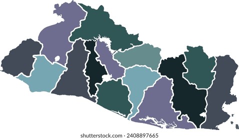 EL SALVADOR MAP PROVINCES AND DEPARTMENTS