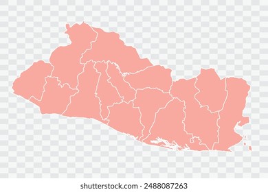 El Salvador Map salmon Color Background quality files png