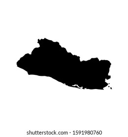 El Salvador map Silhouette glyph country American map illustration vector America isolated on white background
