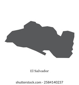 El Salvador map silhouette vector design without background