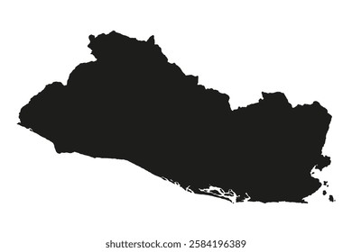 El Salvador map silhouette vector illustration