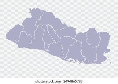 El Salvador Map silver Color on White Background quality files Png