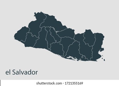 el Salvador map vector, Abstract design vector illustration Eps 10. Navy color.High Detailed on white background.