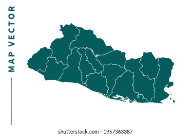 El Salvador map vector. green color on white background.