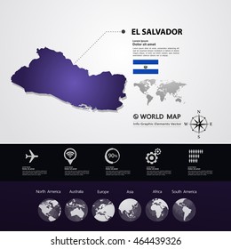 El Salvador Map vector illustration
