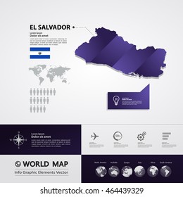 El Salvador Map vector illustration
