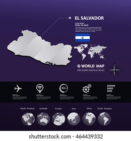 El Salvador Map vector illustration
