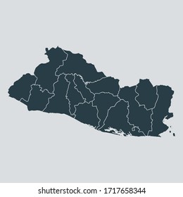 el Salvador map vector, isolated on gray background