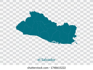 el Salvador map vector  isolated teal color transparent background