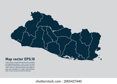 El Salvador map vector. isolated on light gray background