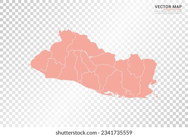 El Salvador mapea el color naranja vectorial en el fondo transparente.