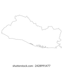 El Salvador map. Map of El Salvador in white color